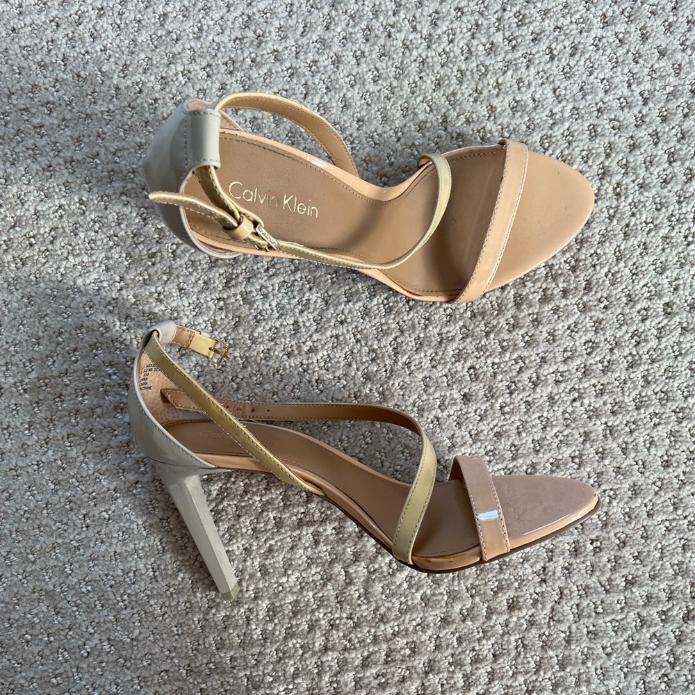 Calvin Klein Nude and Grey Sandals